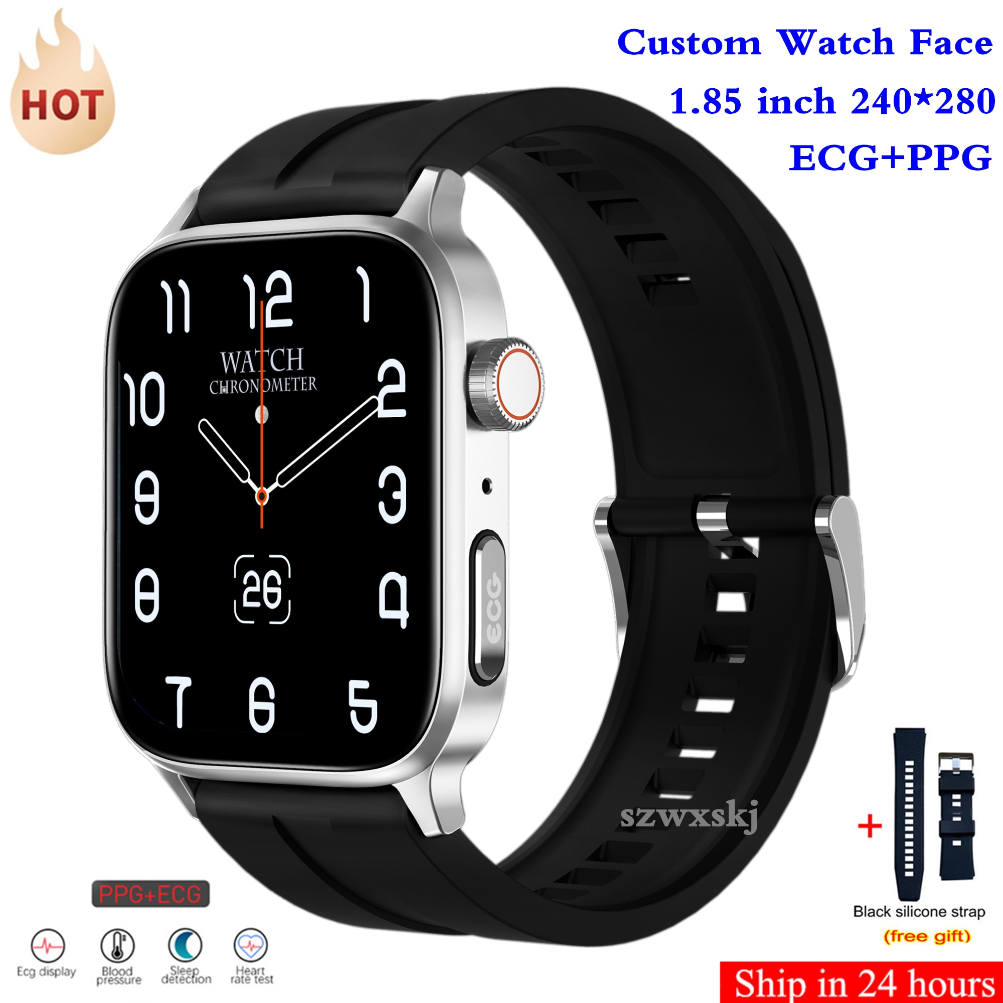 GT22 Ʈ ġ  ڵ Ecg + PPG  ȭ 1.85 &Ʈũ ǰ  SmartWatch   PK W68 DT8
